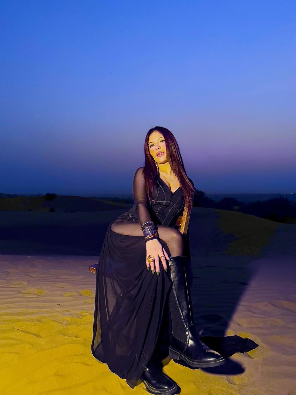 Mariam Full Sleeve Mesh See Through V Neck Jumpsuit