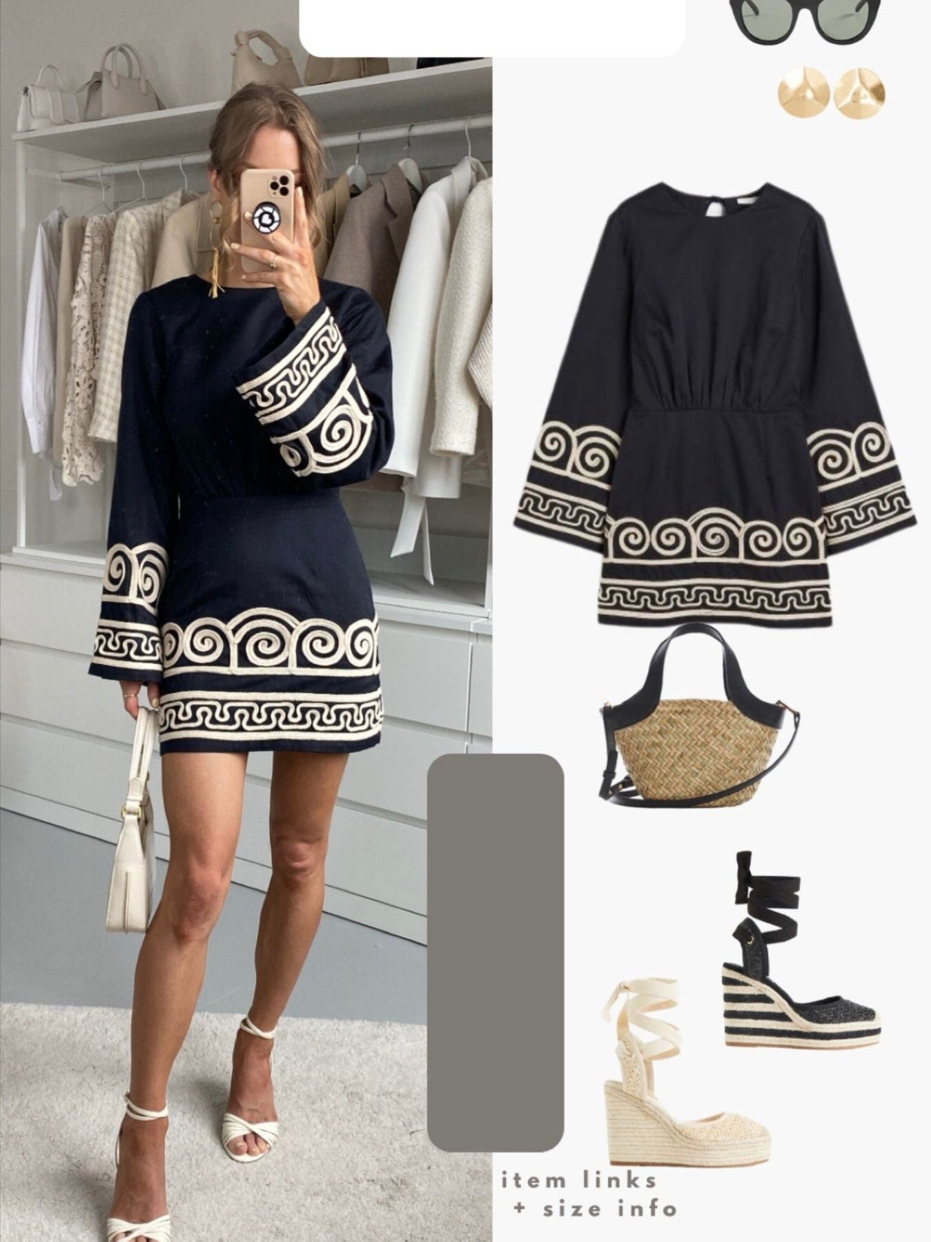 French Short Embroidered Dress