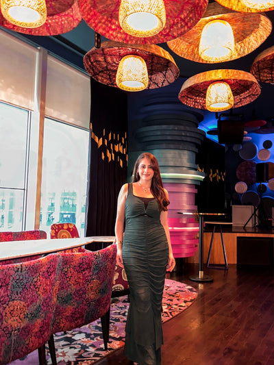 Hollow Out V Neck Mermaid Mesh Maxi Dress