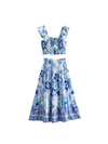 Blue Floral Print Cami Top & Skirt Coord Set