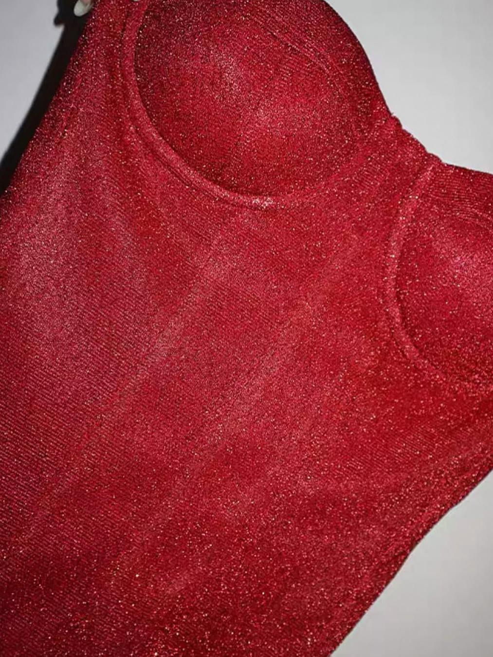 Red Tube Corset Short Backless Dress