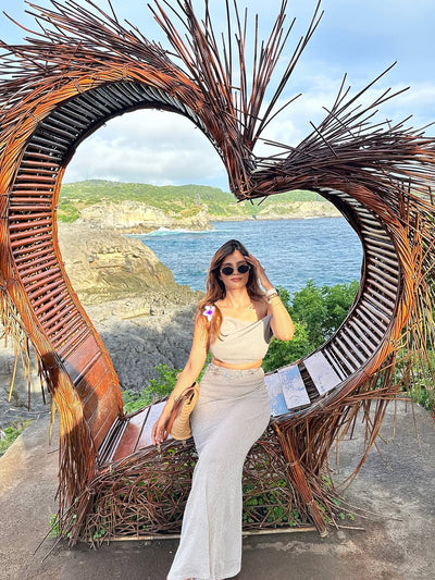 Knitted Asymmetric Top And Long Skirt Coord Set