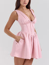 V Neck Corset Short Dress