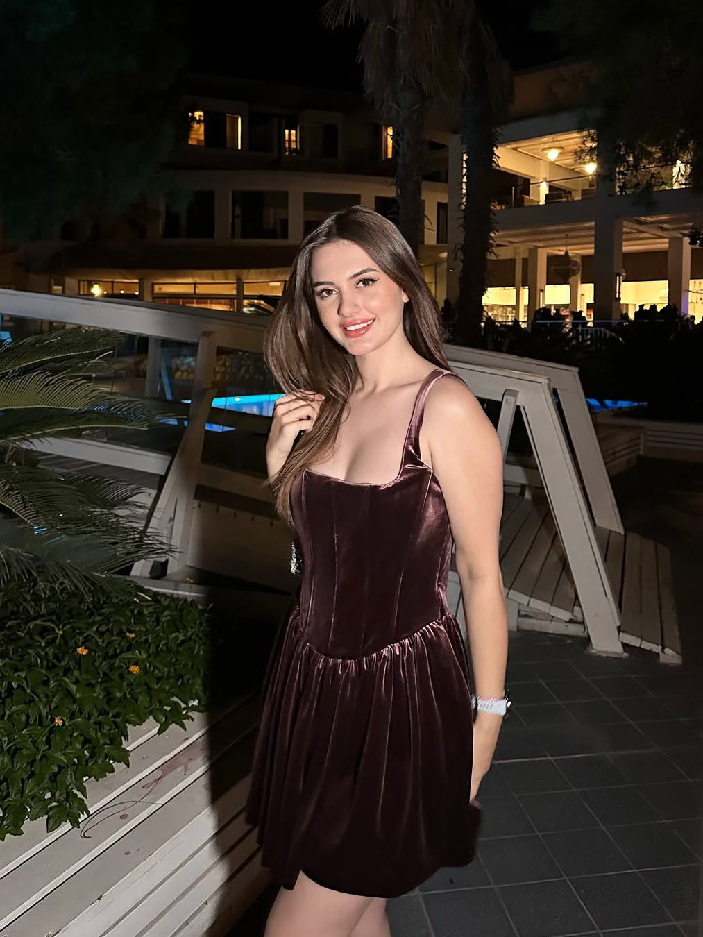Velvet Gathered Corset Short Dress Velvet Gathered Corset Short Dress
