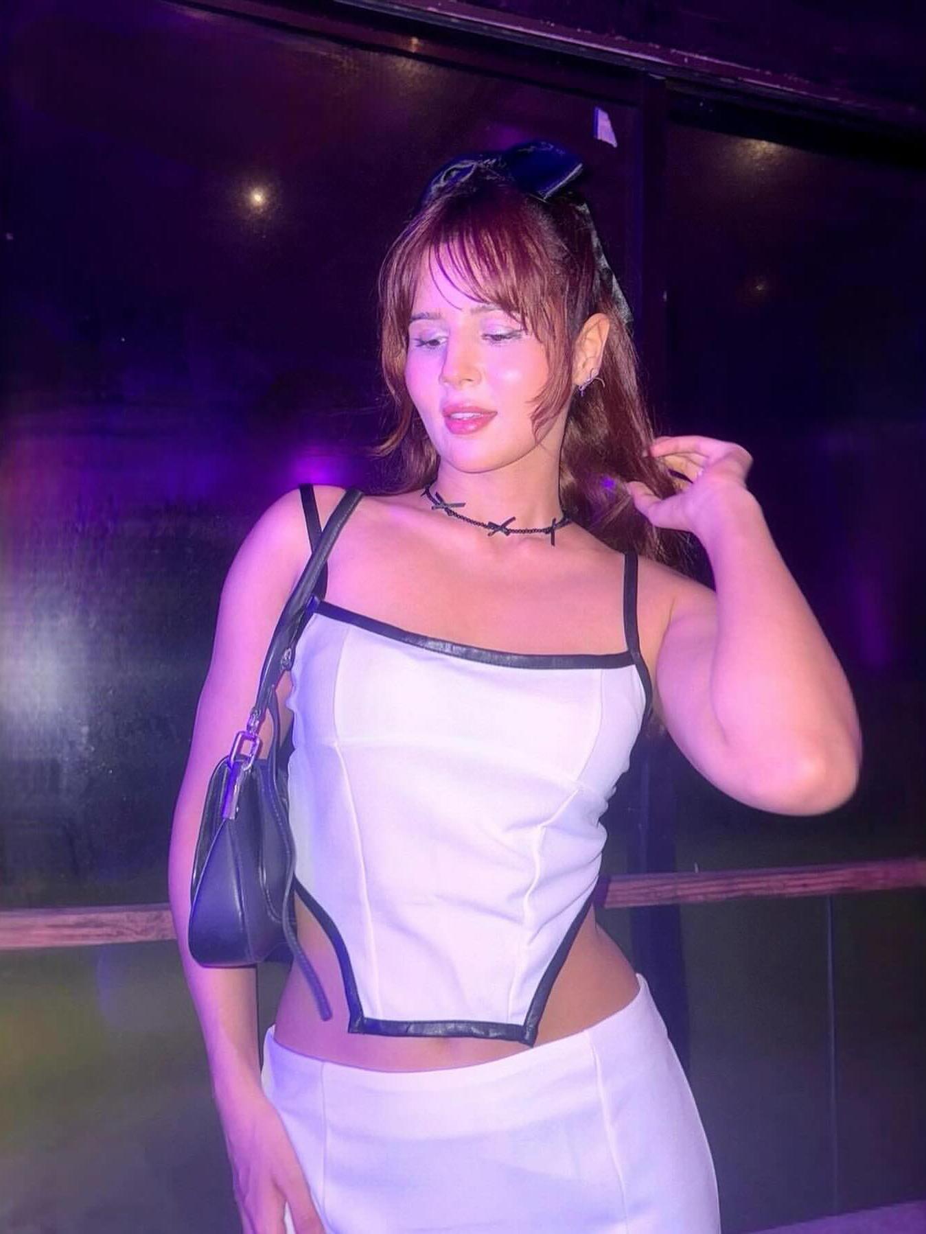 Contrast Color Hip Skirt & Coord Set