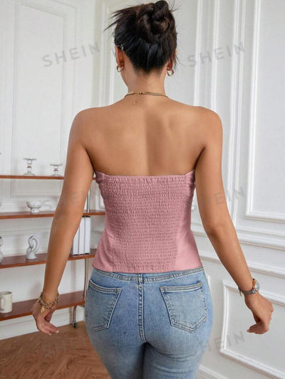 Bandeau Stretchable Tube Asymmetric Top