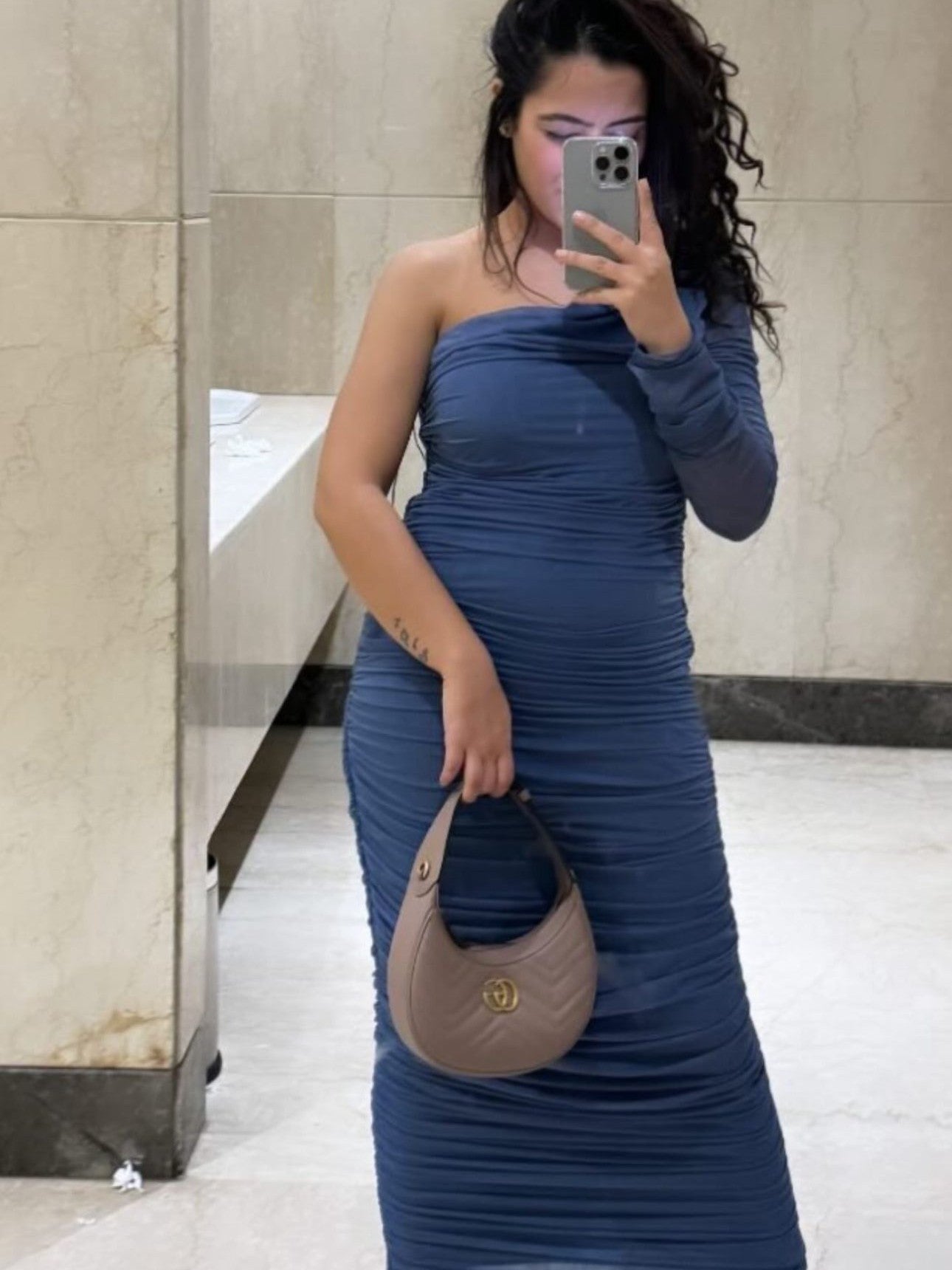 One Shoulder Ruched Dress