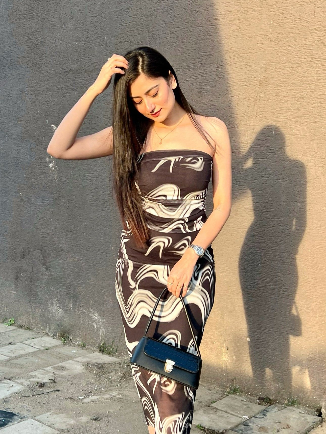 Strapless Tie Dye Tulle Tube Dress