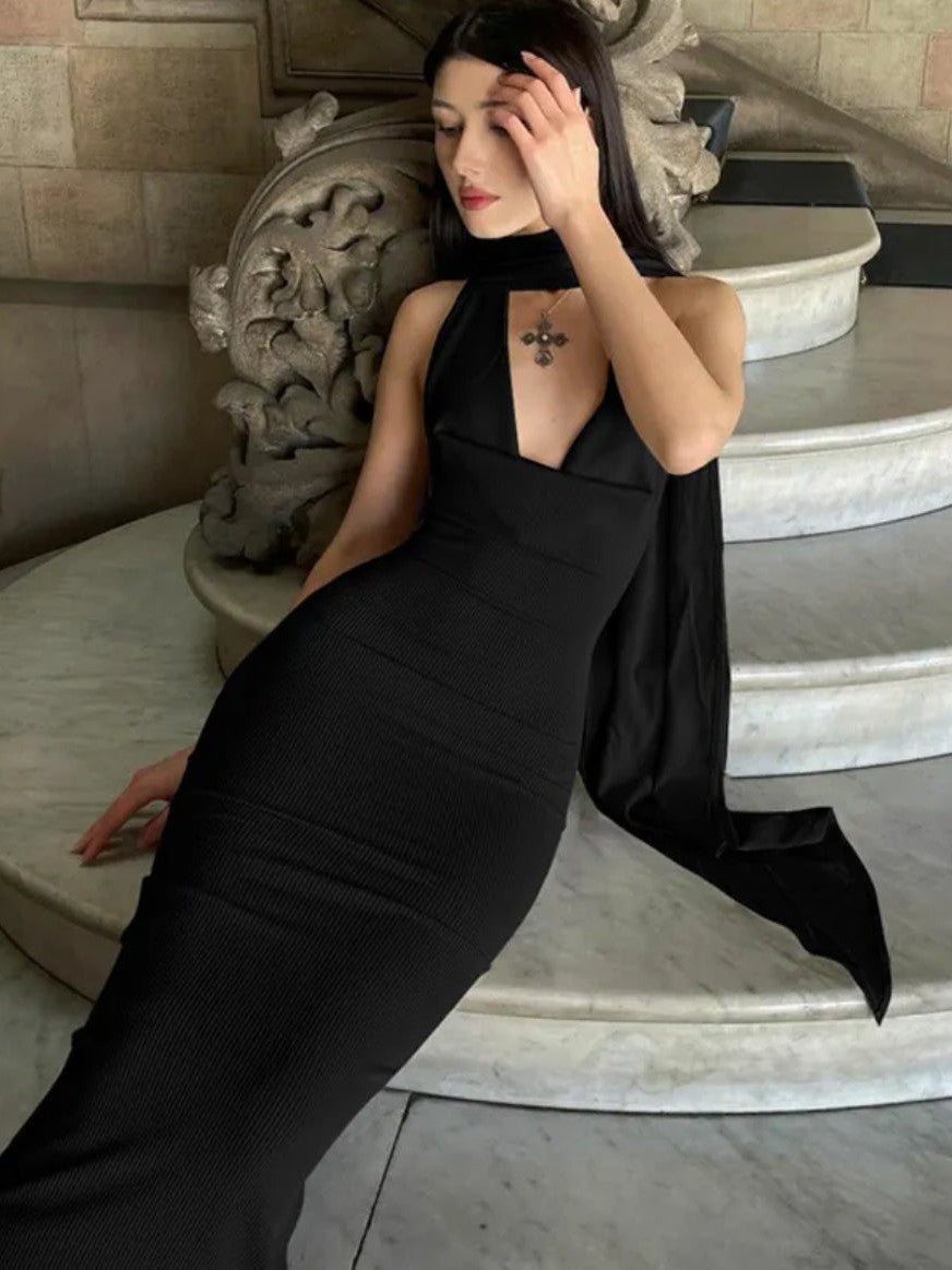 Backless Split Irregular Asymmetric Dress