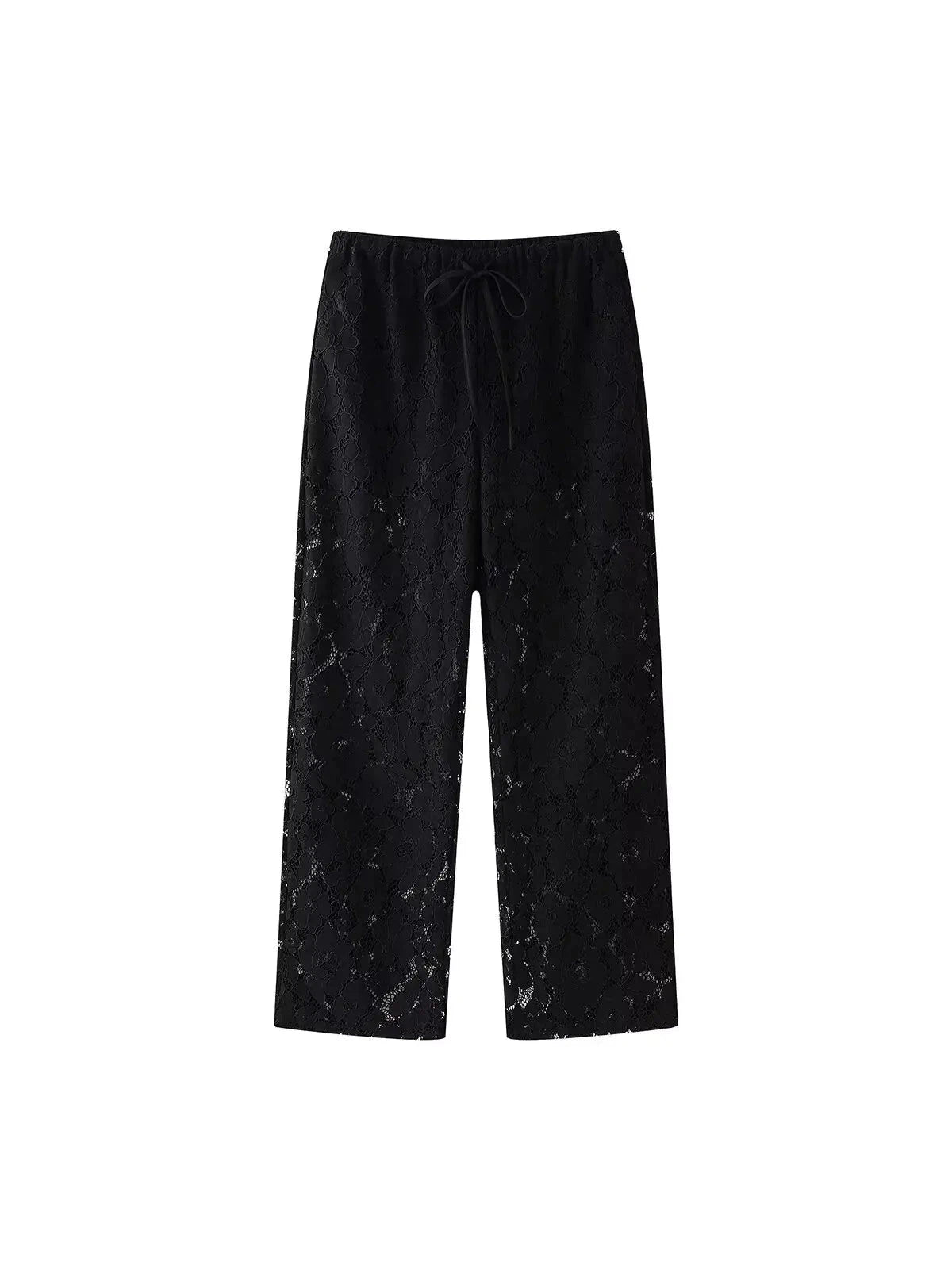 Lace Crochet Crop Shirt & Pant Coord Set