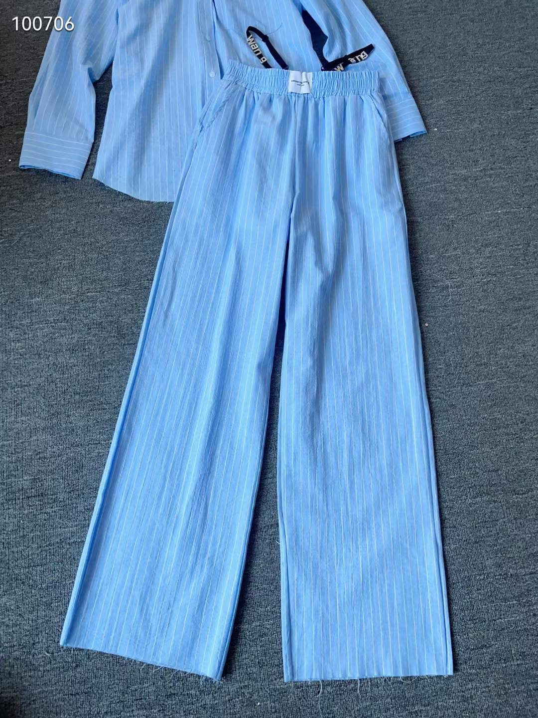 Striped Shirt & Pants Coord Set