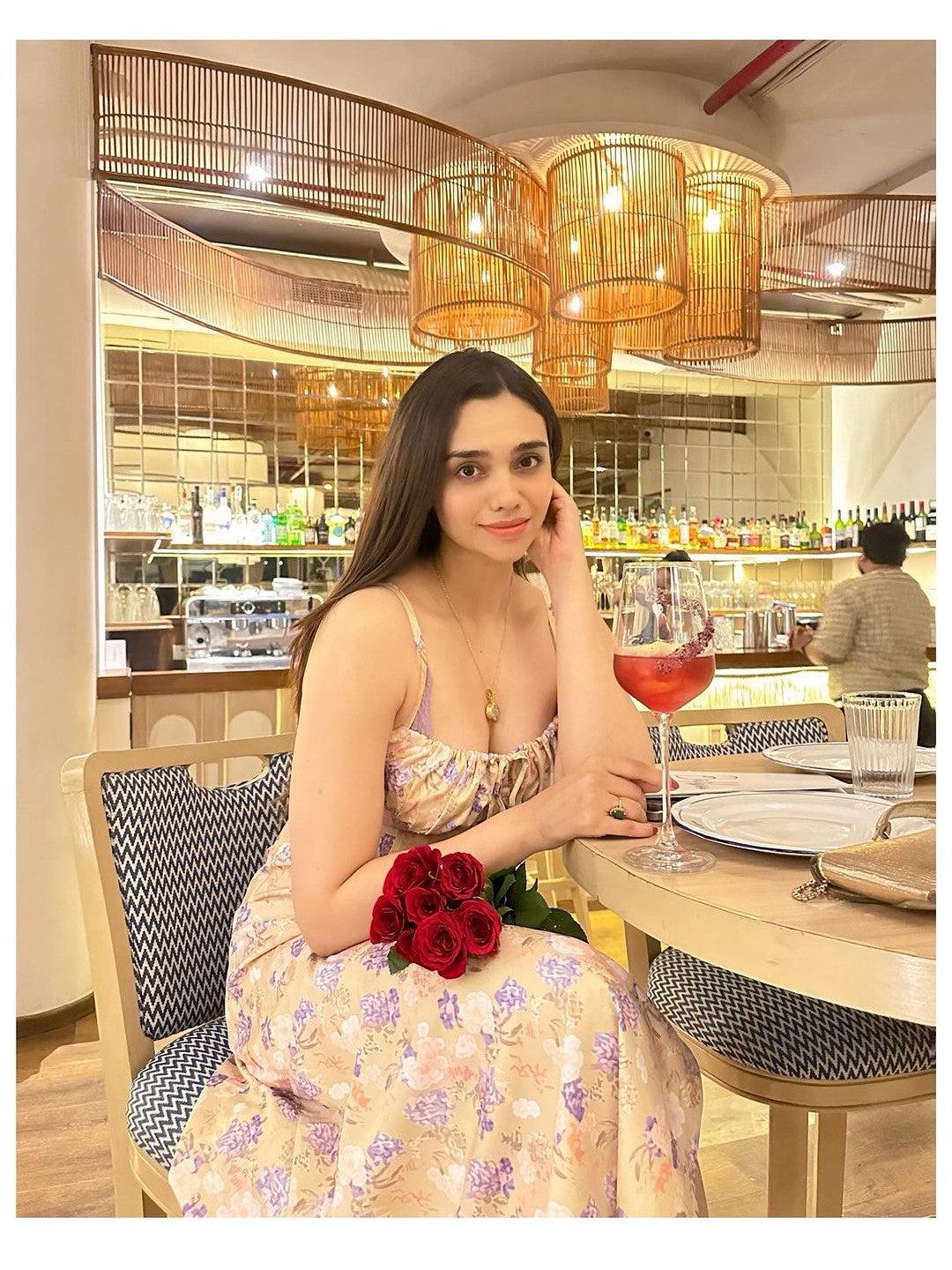 Floral Print Split Maxi Dress