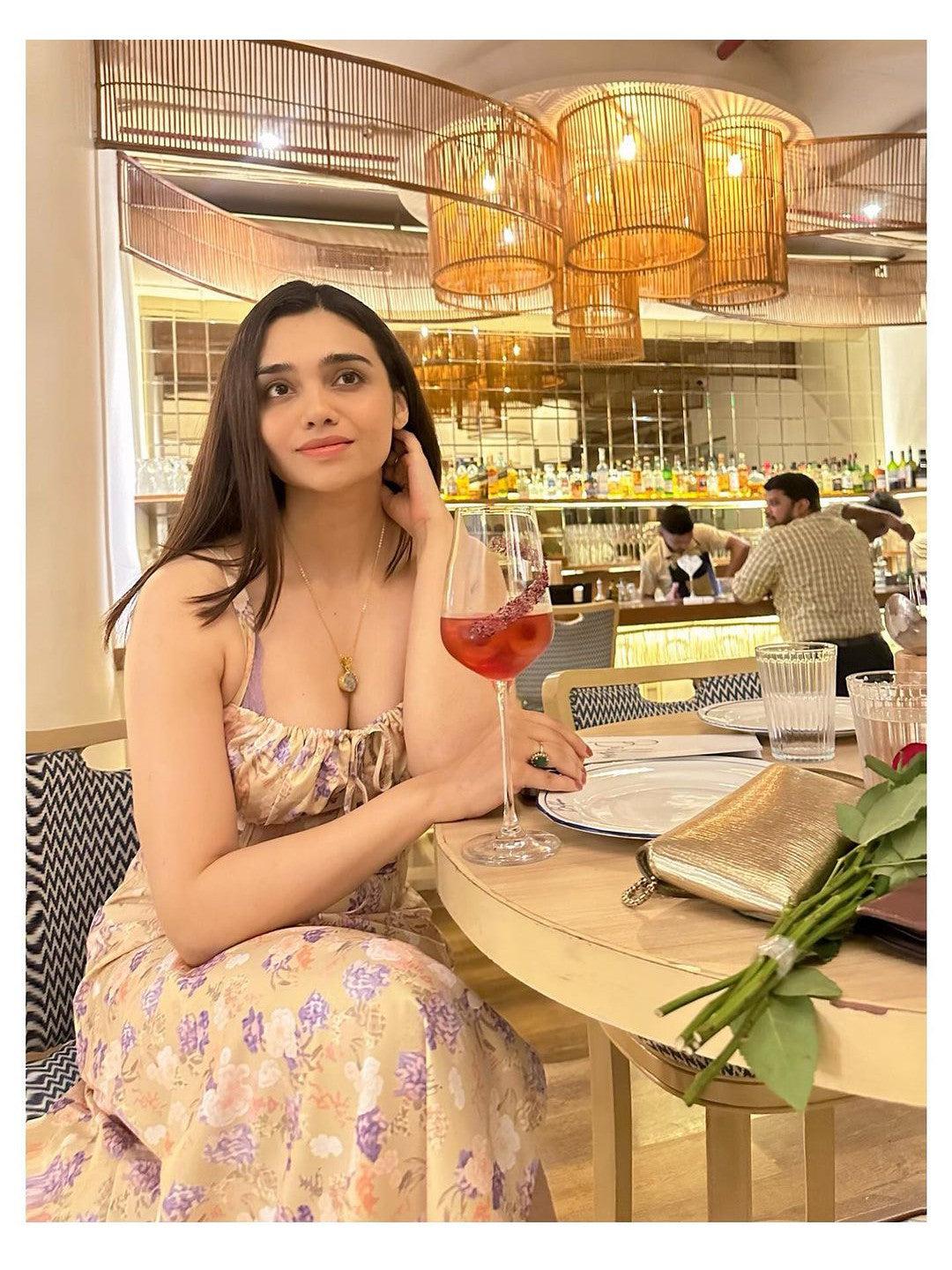 Floral Print Split Maxi Dress