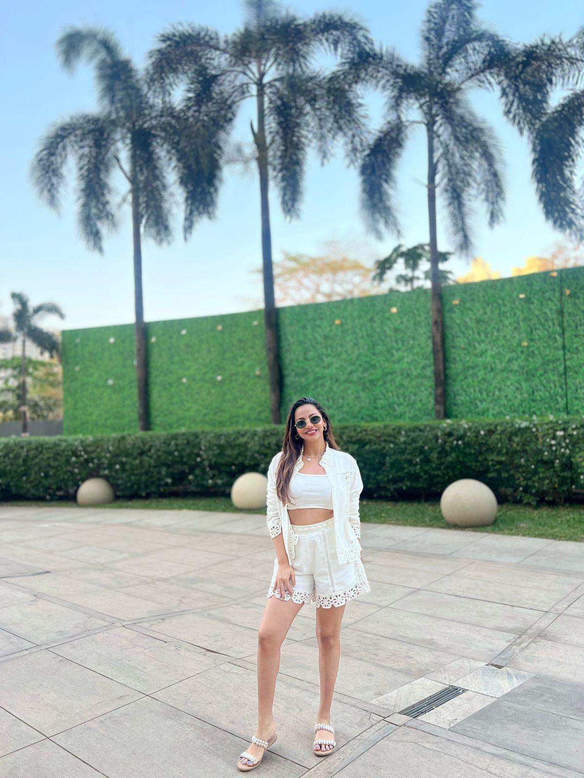 White Crochet Shirt and Shorts Coord Set