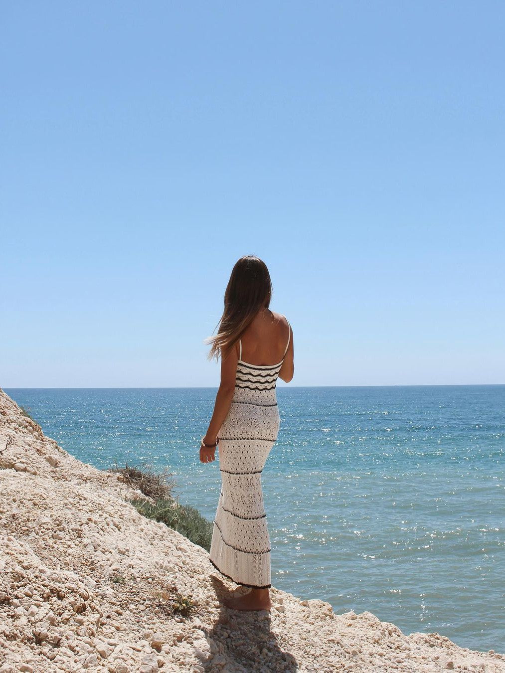 Spaghetti Strap Knitting Beach Maxi Dress