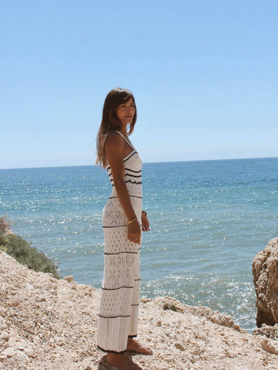 Spaghetti Strap Knitting Beach Maxi Dress