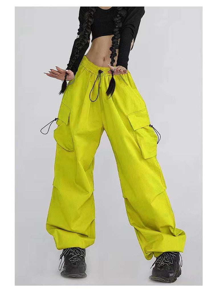 Boohoo Neon Shell Cargo Pants in Green  Lyst