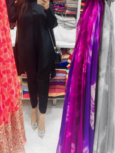 Turtle Neck Pleated Coord Set