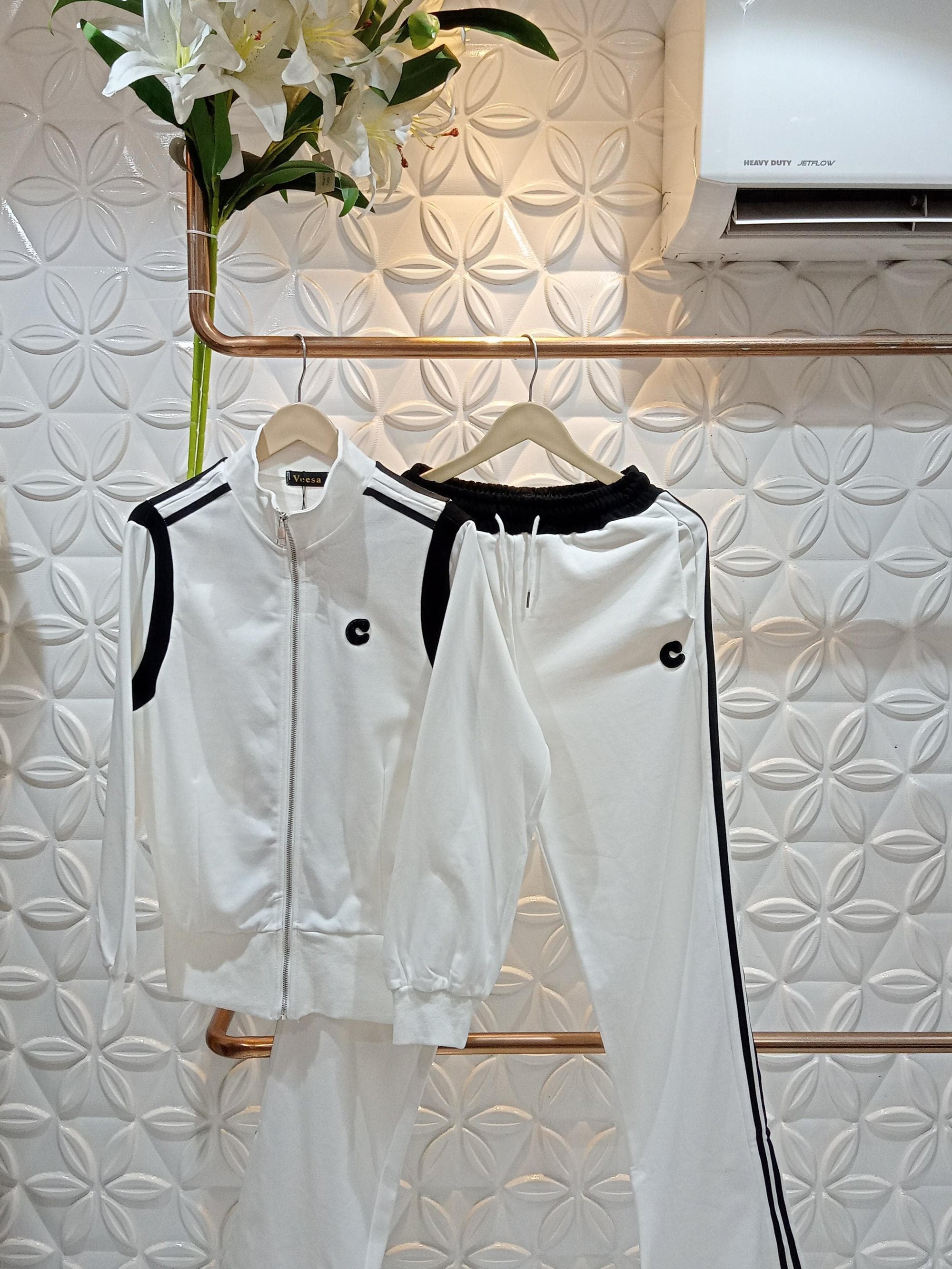 C Print Jacket & Pants Coord Set