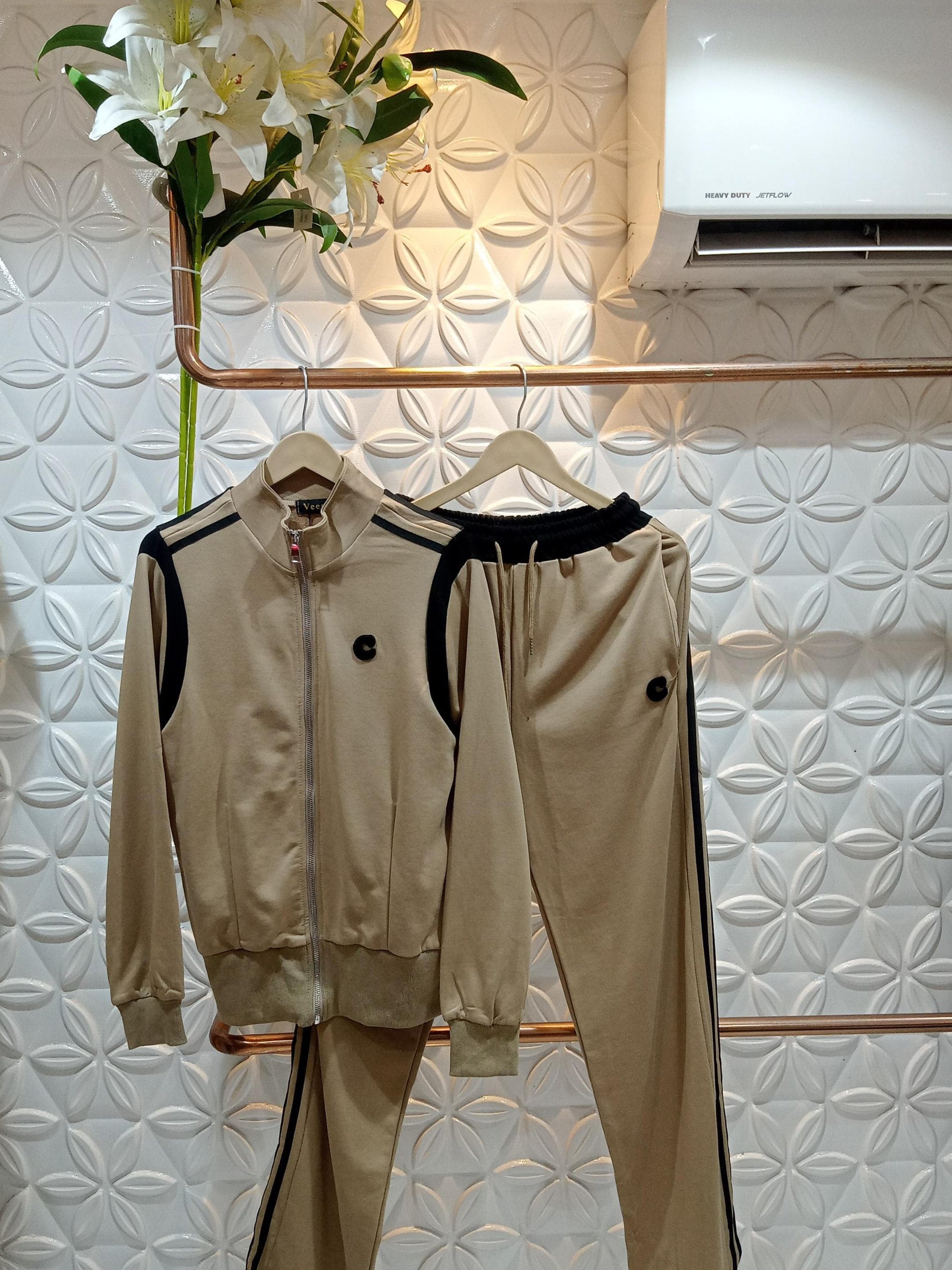 C Print Jacket & Pants Coord Set