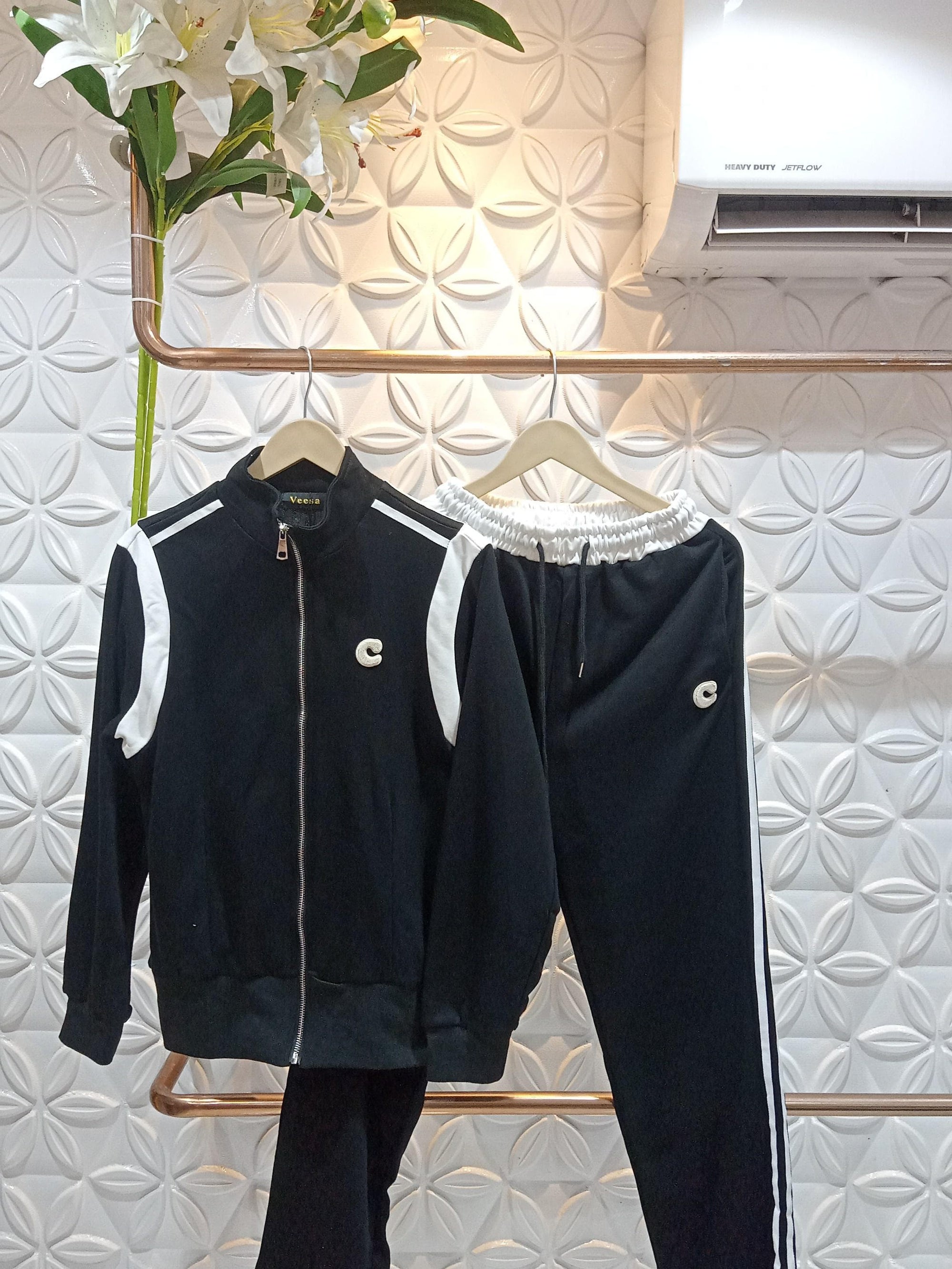 C Print Jacket & Pants Coord Set