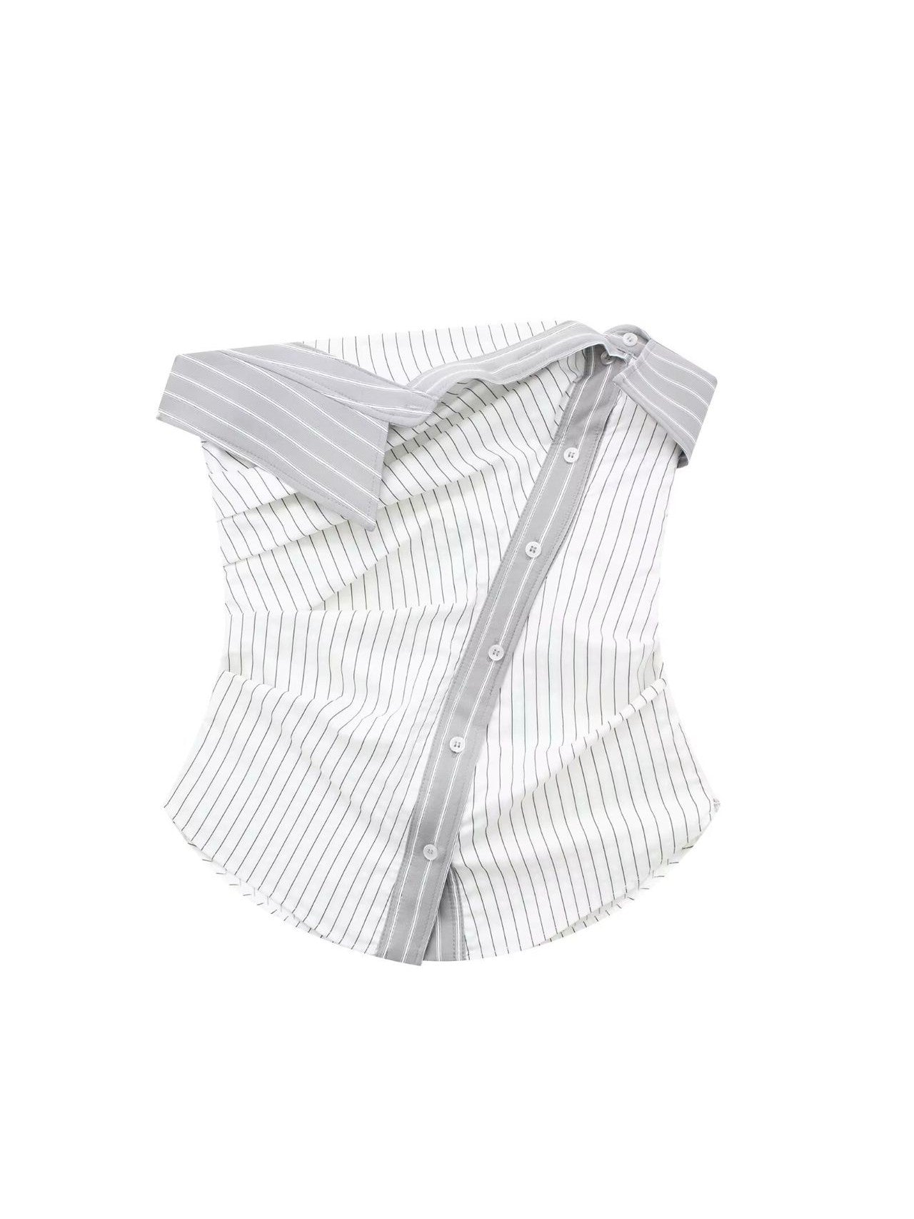 Asymmetric Striped Tube Top