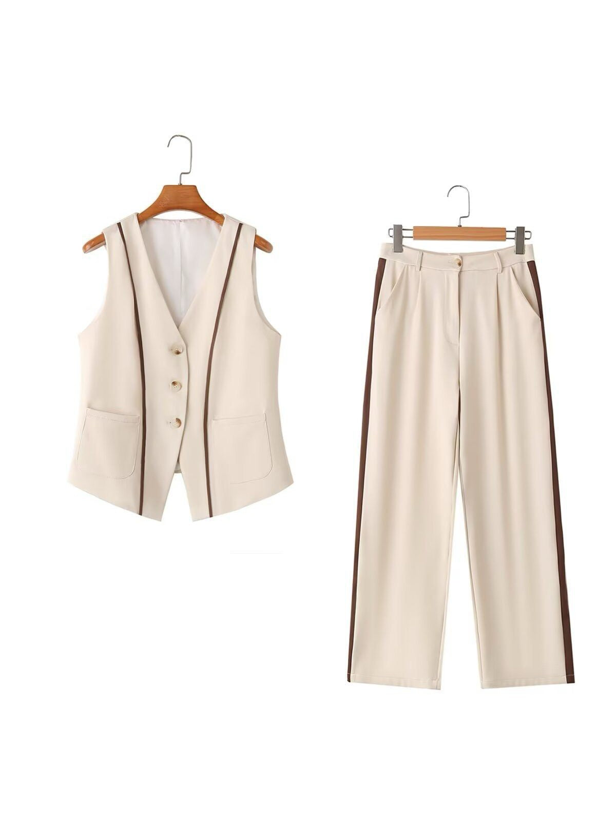 Striped Waistcoat Vest & Pants Coord Set