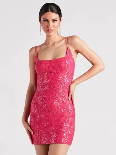 Sequins Backless Bodycon Short Dress