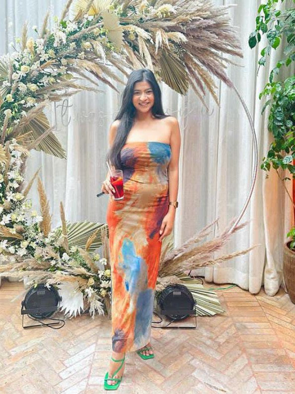 New Strapless Tie & Dye Print Tube Tulle Dress
