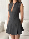 Charcoal Pleated Corset Mini Dress