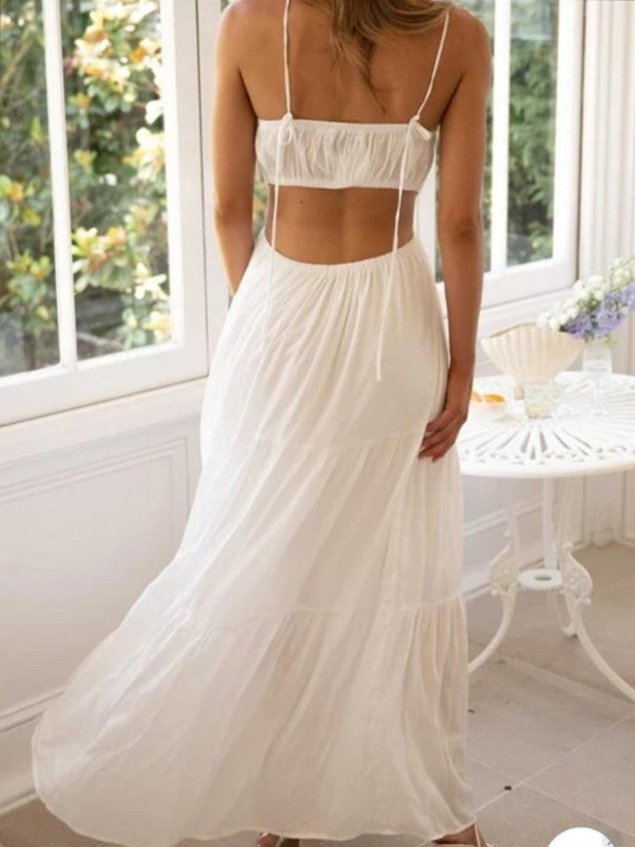 Spaghetti Strap Cutout Maxi Dress