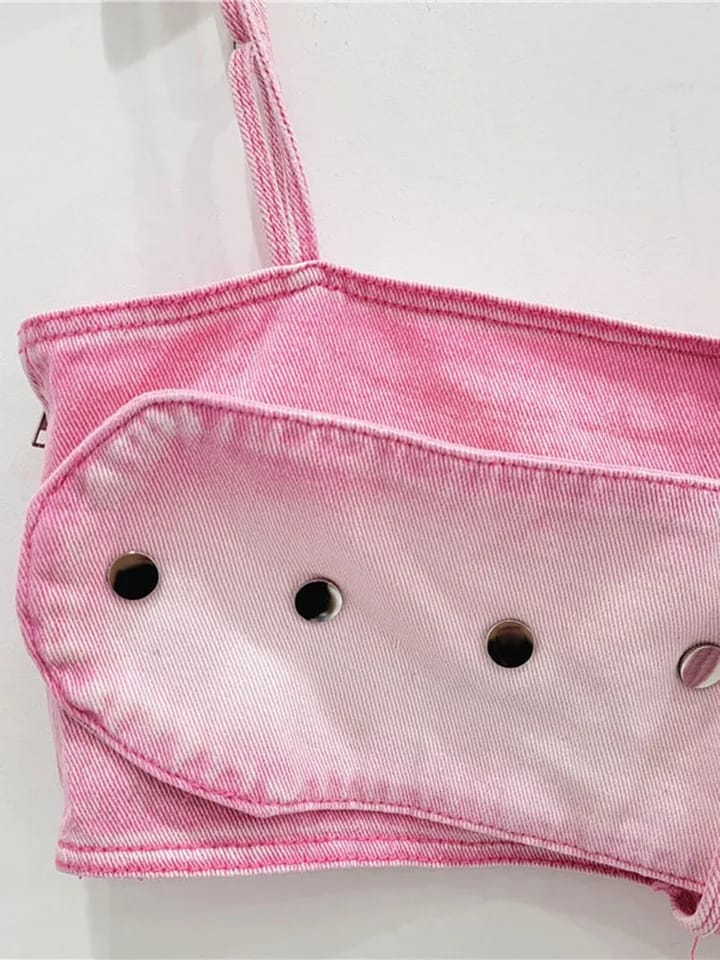 Spaggeti Strap Denim Wash Top