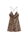 Animal Print Cowl Neck Short Dress