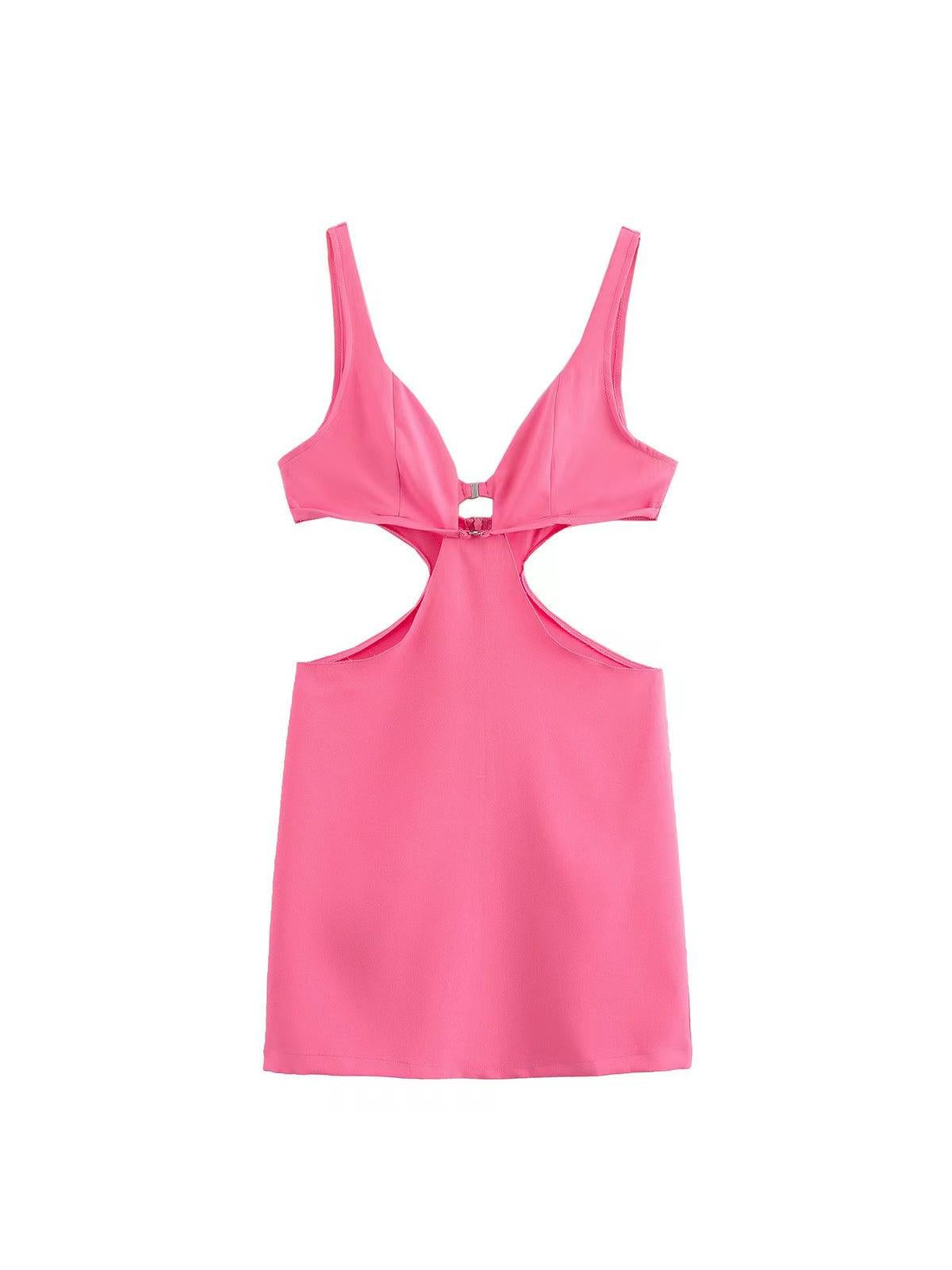 Spaghetti Strap Cutout Short Dress