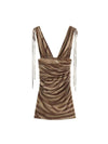 Animal Print Deep Neck Bodycon Dress