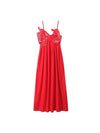 Fish Applique Spaghetti Strap V Neck Maxi Dress