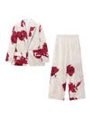 Floral Print Blazer & Wide Leg Pant Coord Set