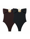 Metal Round Brooch Tube Bodysuit