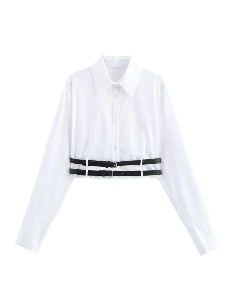Double Belted Crop Shirt