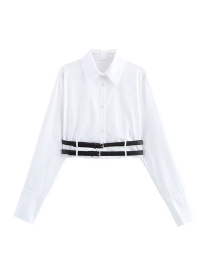 Double Belted Crop Shirt