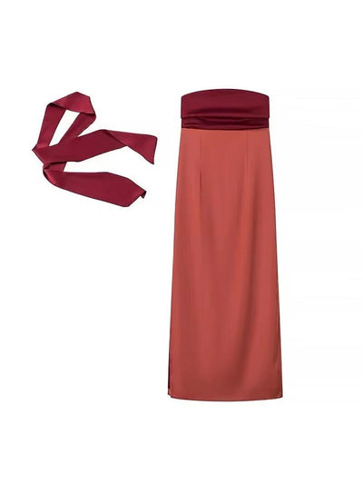 Evening Tube Slit Maxi Dress