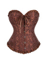 Jacquard Print Lace-up Corset Tube Top