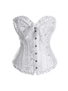 Jacquard Print Lace-up Corset Tube Top