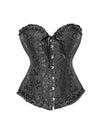 Jacquard Print Lace-up Corset Tube Top