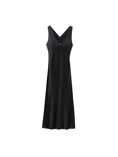 Halterneck Cross Back Slip Maxi Dress