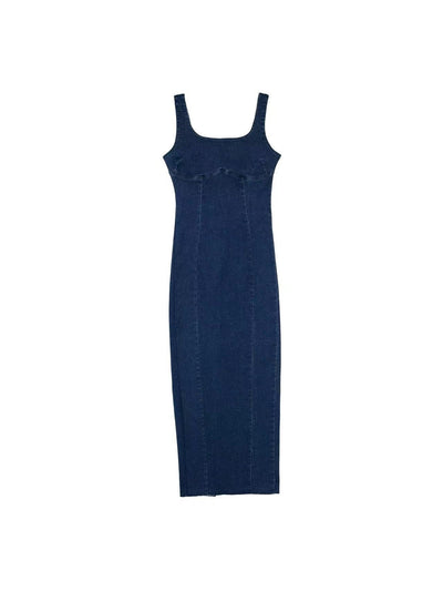 Denim Sleeveless Midi Dress