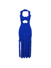 Backless Hollow Out Cutout Fringe Maxi Dress