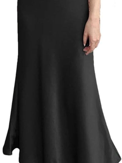 High Waist Satin Ankle Length Long Skirt