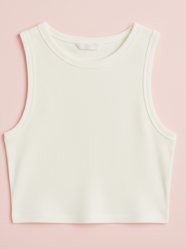 Sleeveless Ribbed Crop Tank Top
