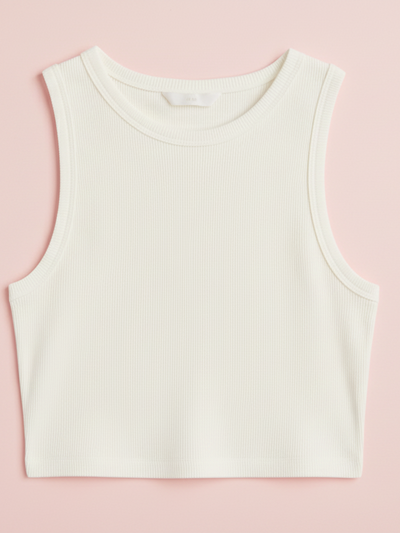 Sleeveless Ribbed Crop Tank Top